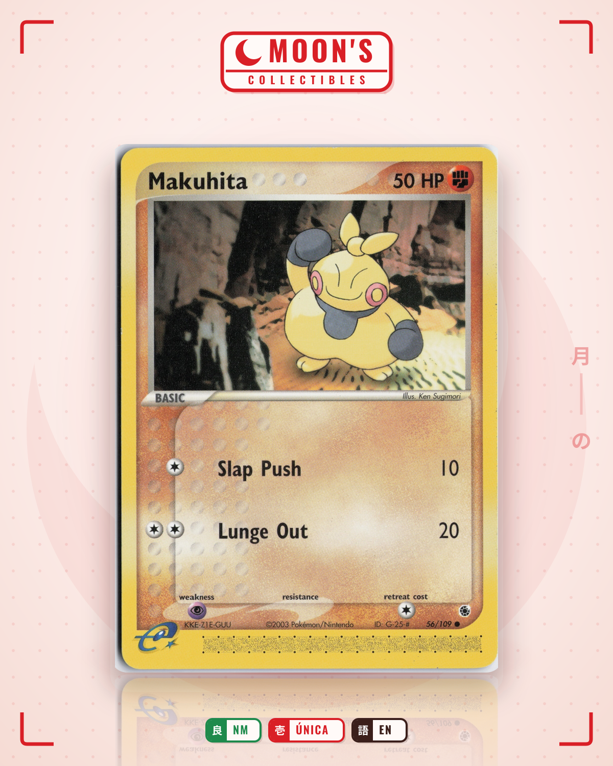 Carta Pokémon Makuhita · Ruby & Sapphire #56/109 (NM) — pieza única en Moon's Collectibles México