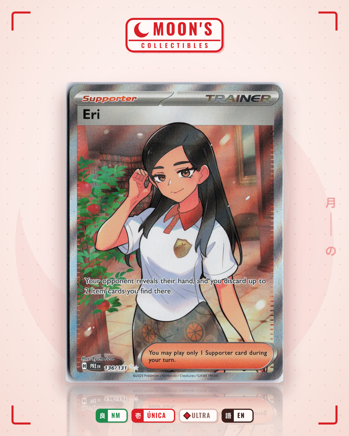 Carta Pokémon Eri · Prismatic Evolutions #136/131 (NM) — pieza única en Moon's Collectibles México