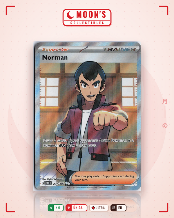 Carta Pokémon Norman · Paradox Rift #237/182 (NM) — pieza única en Moon's Collectibles México