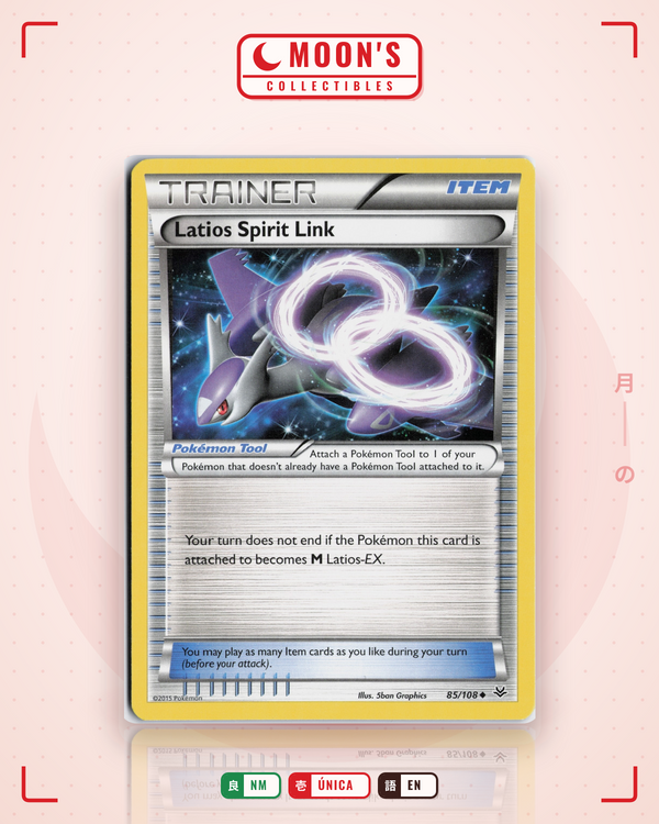 Carta Pokémon Latios Spirit Link · Roaring Skies #85/108 (NM) — pieza única en Moon's Collectibles México