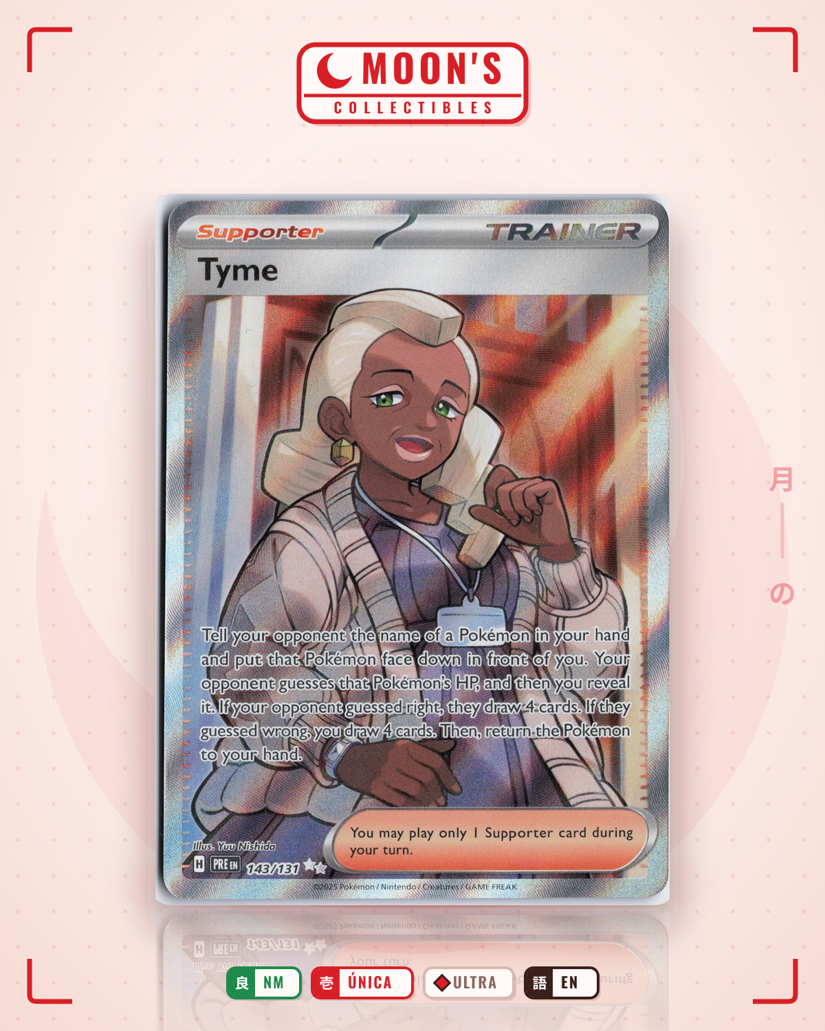 Carta Pokémon Tyme · Prismatic Evolutions #143/131 (NM) — pieza única en Moon's Collectibles México