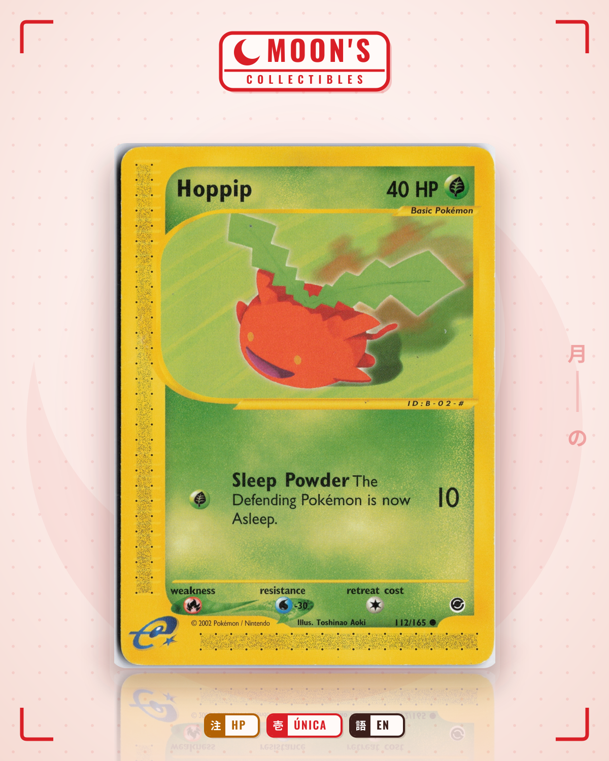 Carta Pokémon Hoppip · Expedition Base Set #112/165 (HP) — pieza única en Moon's Collectibles México