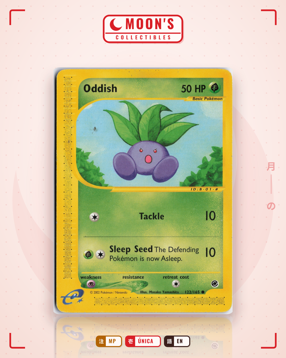 Carta Pokémon Oddish · Expedition Base Set #122/165 (MP) — pieza única en Moon's Collectibles México
