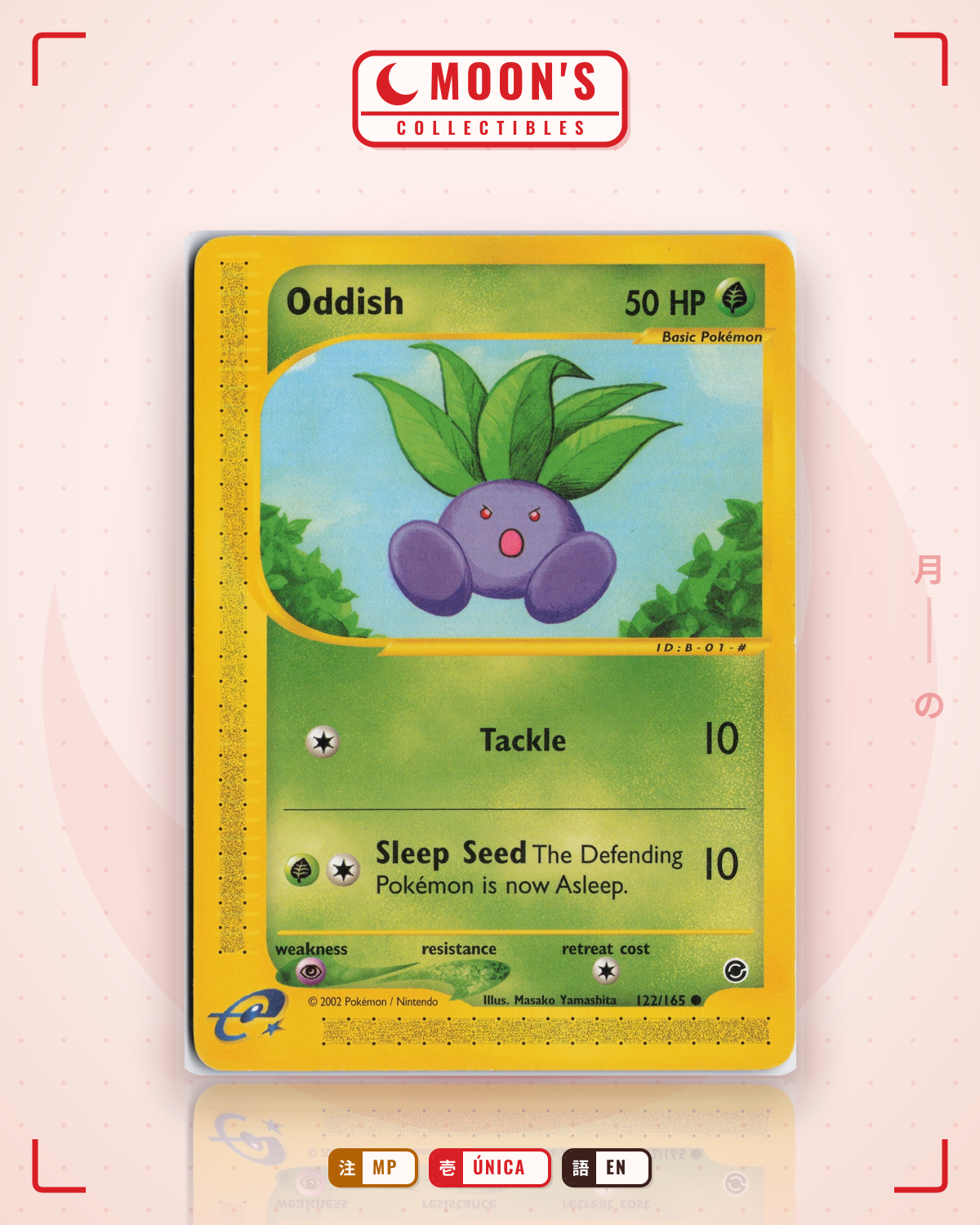 Carta Pokémon Oddish · Expedition Base Set #122/165 (MP) — pieza única en Moon's Collectibles México