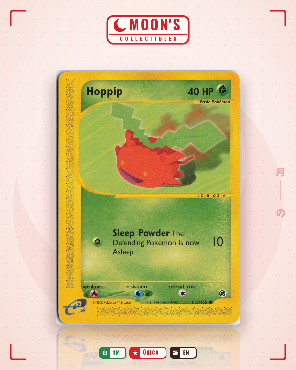 Carta Pokémon Hoppip · Expedition Base Set #112/165 (NM) — pieza única en Moon's Collectibles México