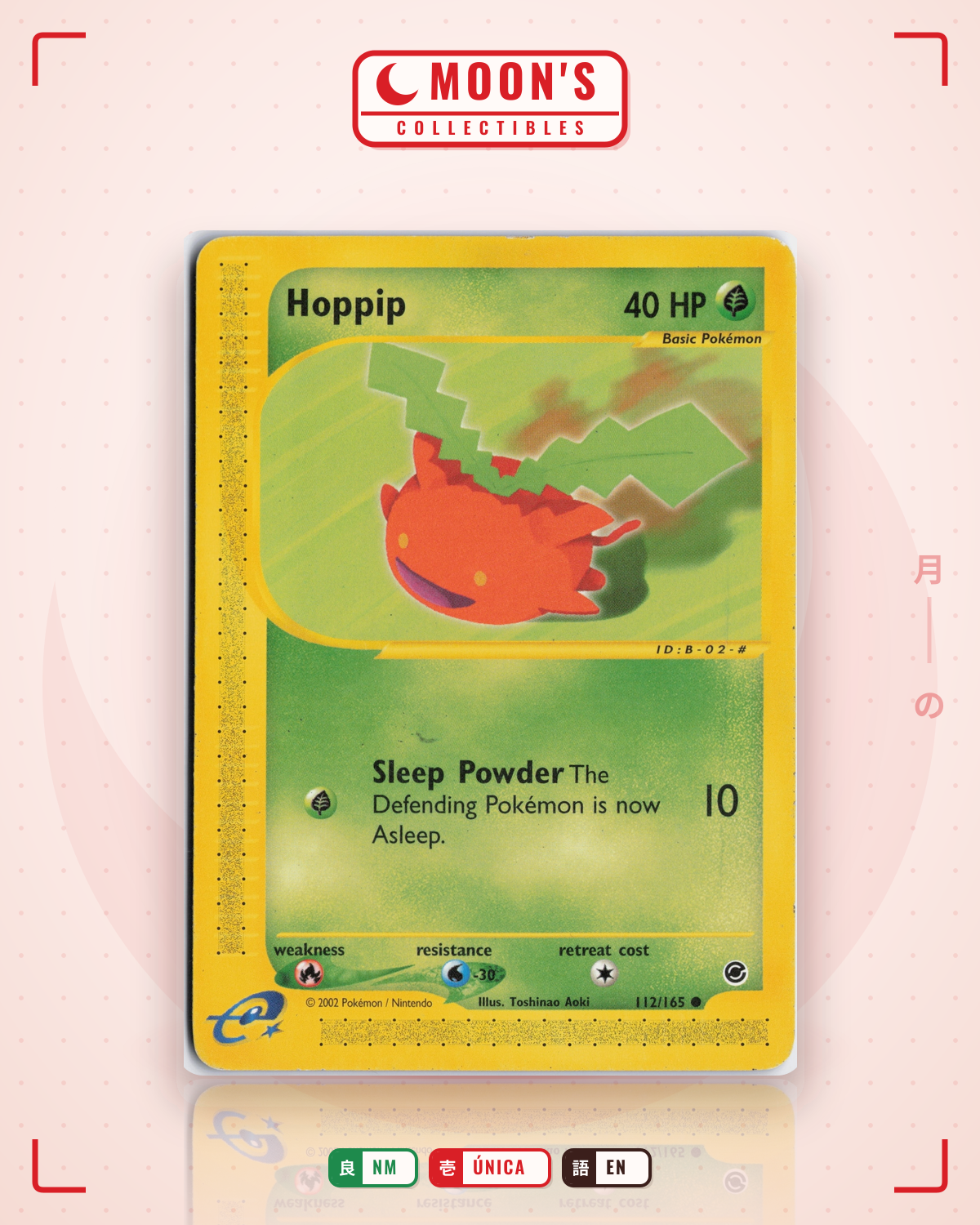 Carta Pokémon Hoppip · Expedition Base Set #112/165 (NM) — pieza única en Moon's Collectibles México