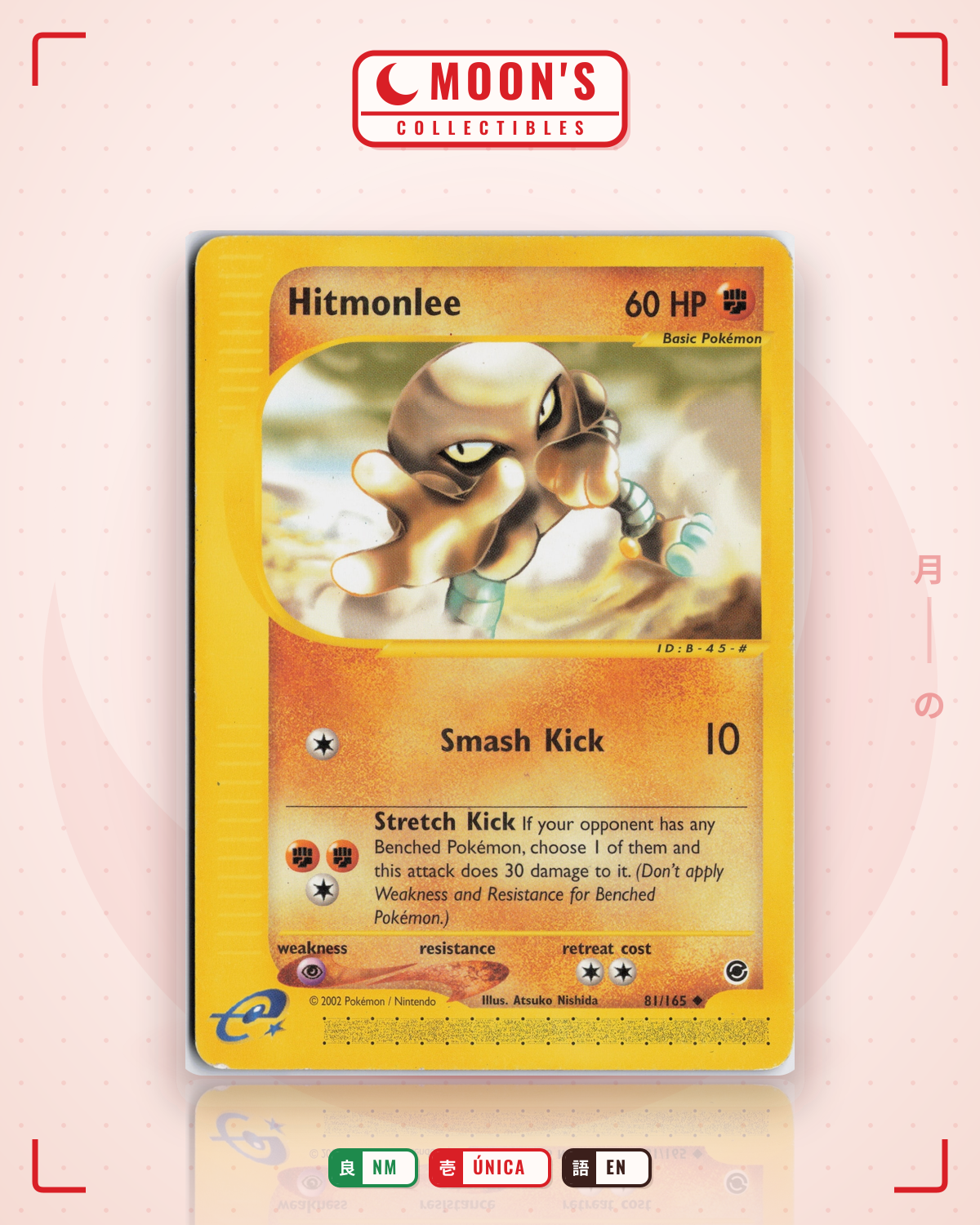 Carta Pokémon Hitmonlee · Expedition Base Set #81/165 (NM) — pieza única en Moon's Collectibles México