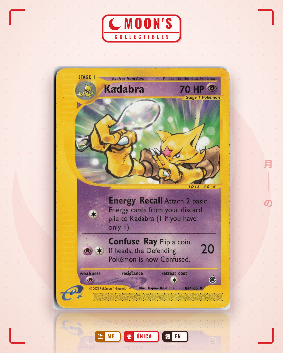 Carta Pokémon Kadabra · Expedition Base Set #84/165 (MP) — pieza única en Moon's Collectibles México