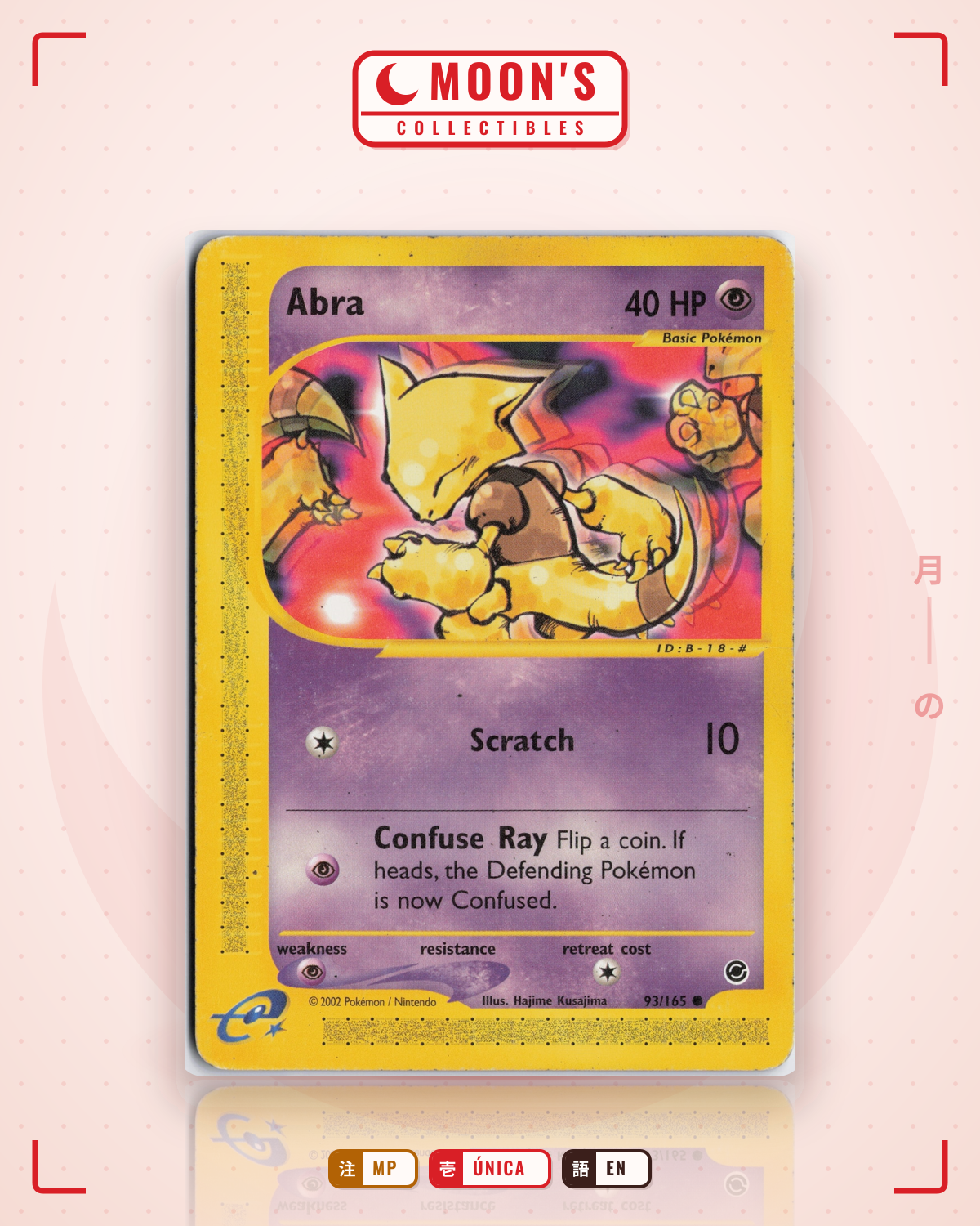 Carta Pokémon Abra · Expedition Base Set #93/165 (MP) — pieza única en Moon's Collectibles México