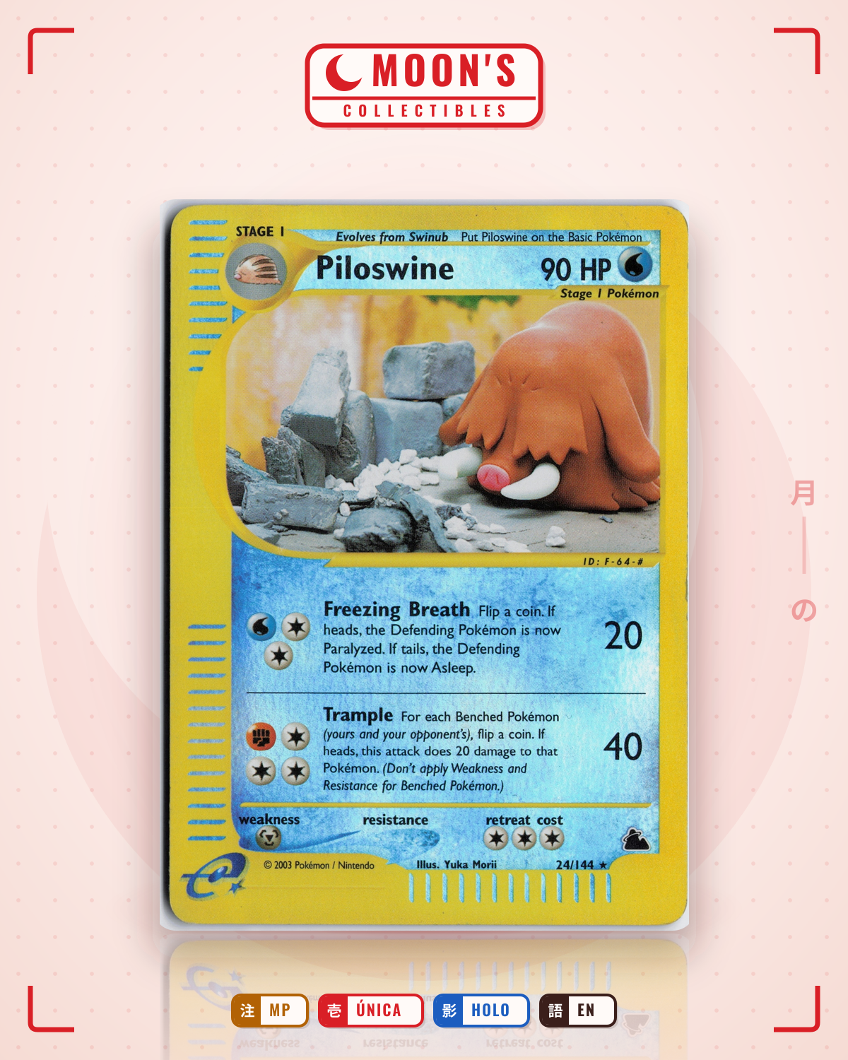 Carta Pokémon Piloswine · Skyridge #24/144 (MP) — pieza única en Moon's Collectibles México