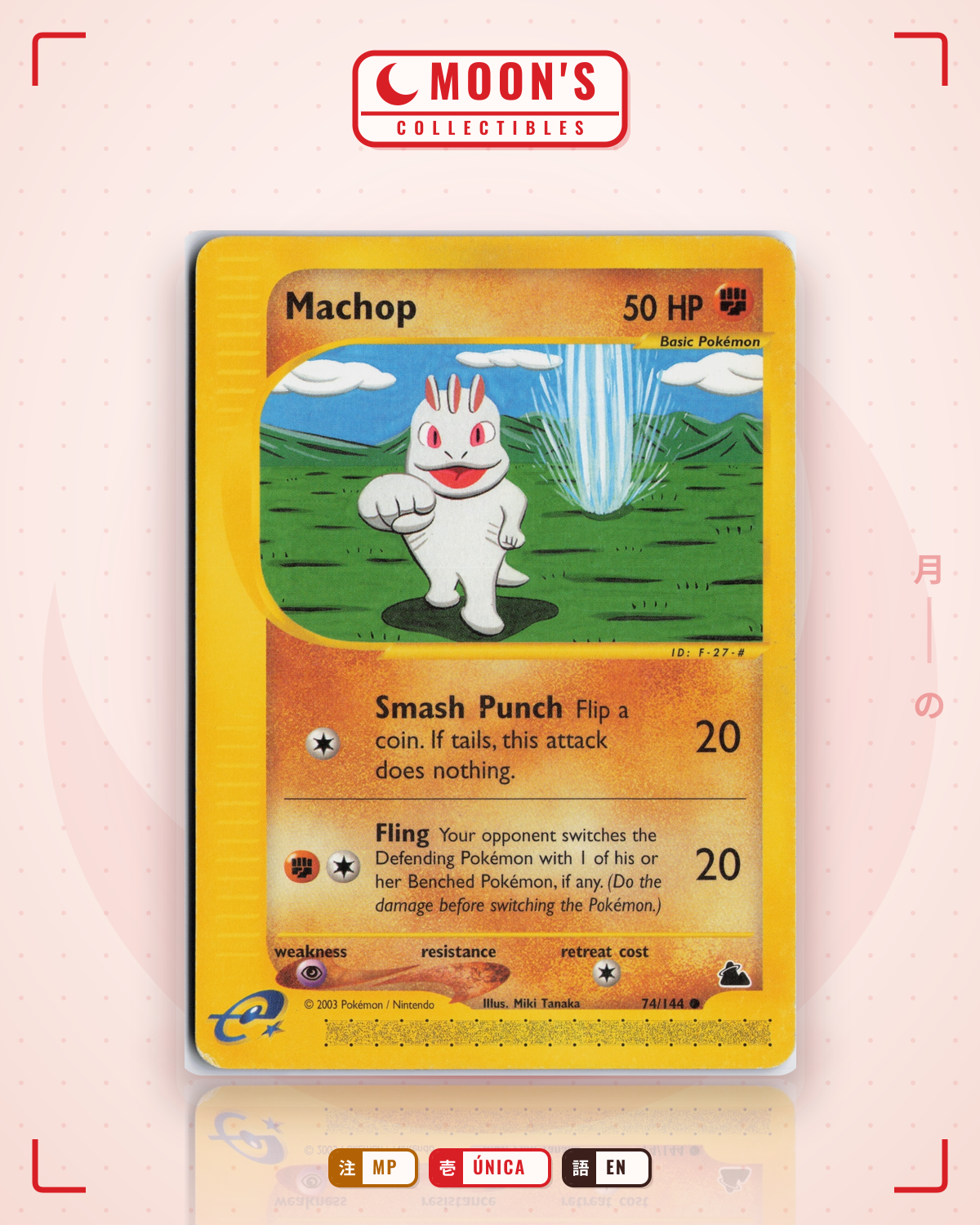 Carta Pokémon Machop · Skyridge #74/144 (MP) — pieza única en Moon's Collectibles México
