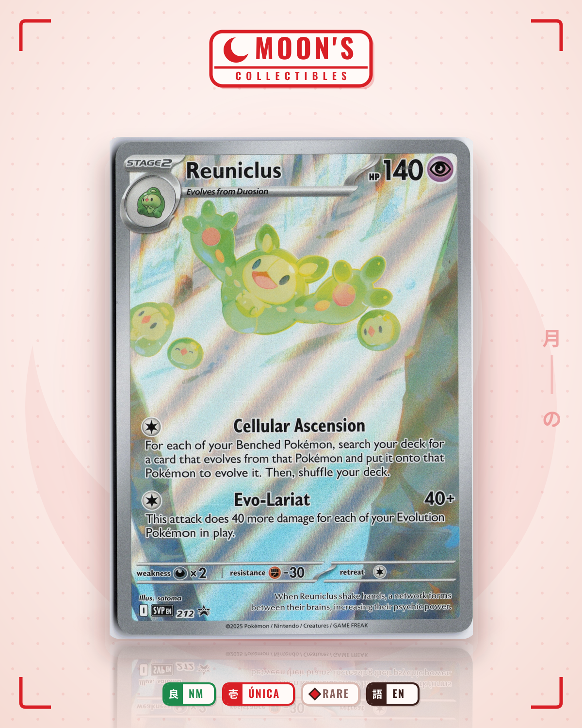Carta Pokémon Reuniclus · Scarlet & Violet Black Star Promos #212 (NM) — pieza única en Moon's Collectibles México