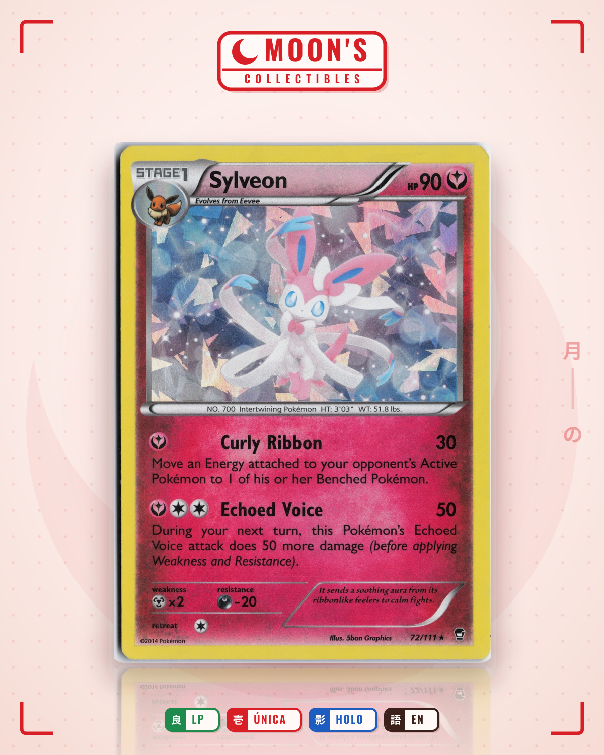 Carta Pokémon Sylveon · Furious Fists #72/111 (LP) — pieza única en Moon's Collectibles México