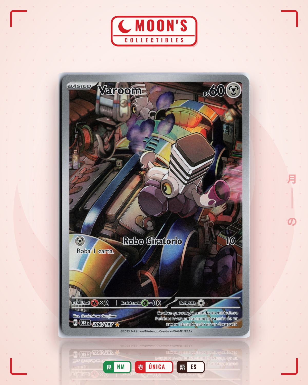 Carta Pokémon Varoom · Obsidian Flames #206/197 (NM) — pieza única en Moon's Collectibles México