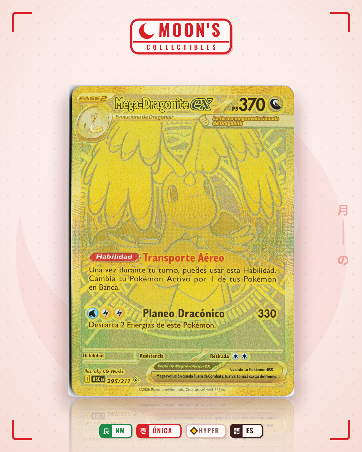 Carta Pokémon Mega Dragonite ex · Ascended Heroes #295/217 (NM) — pieza única en Moon's Collectibles México