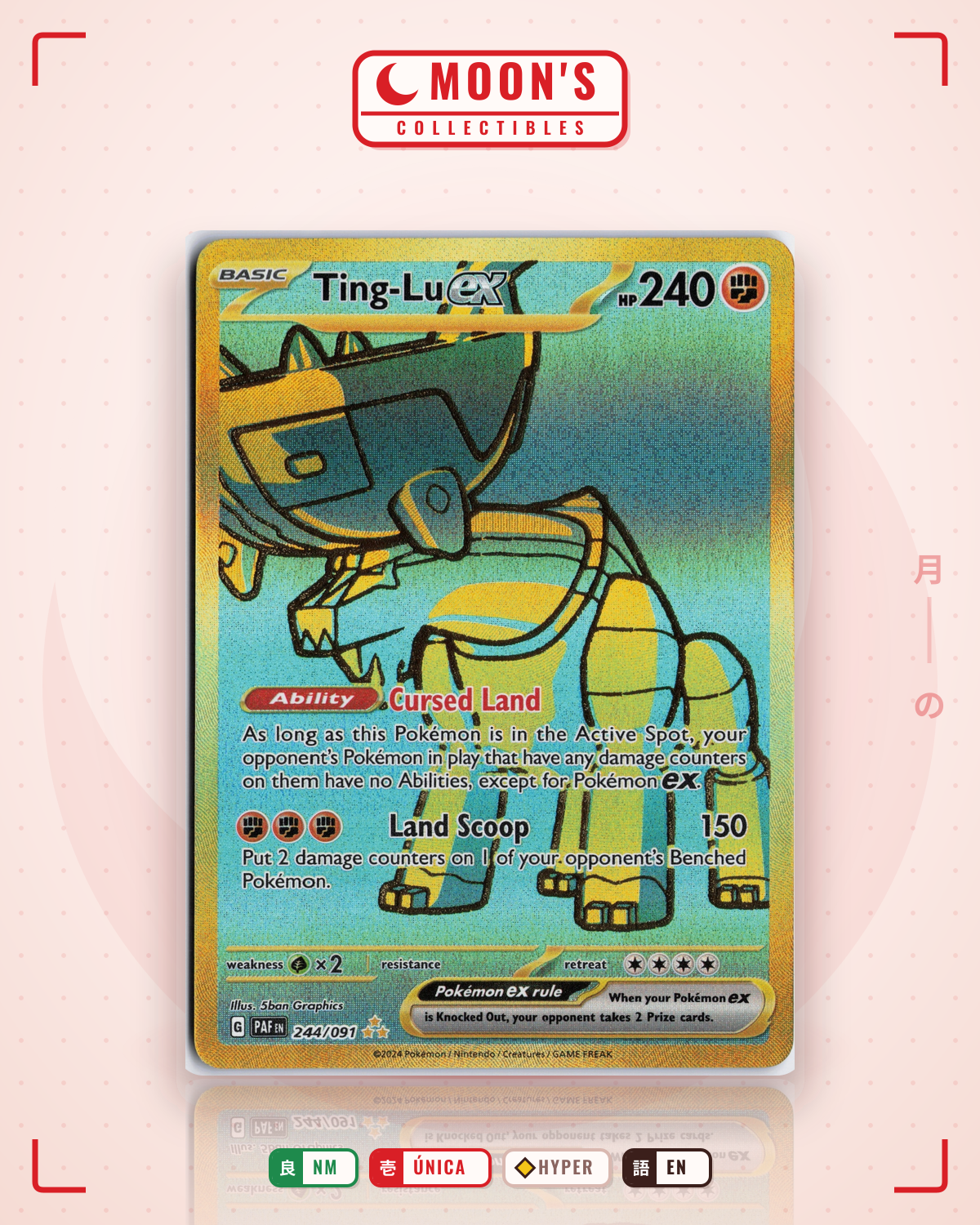 Carta Pokémon Ting-Lu ex · Paldean Fates #244/091 (NM) — pieza única en Moon's Collectibles México