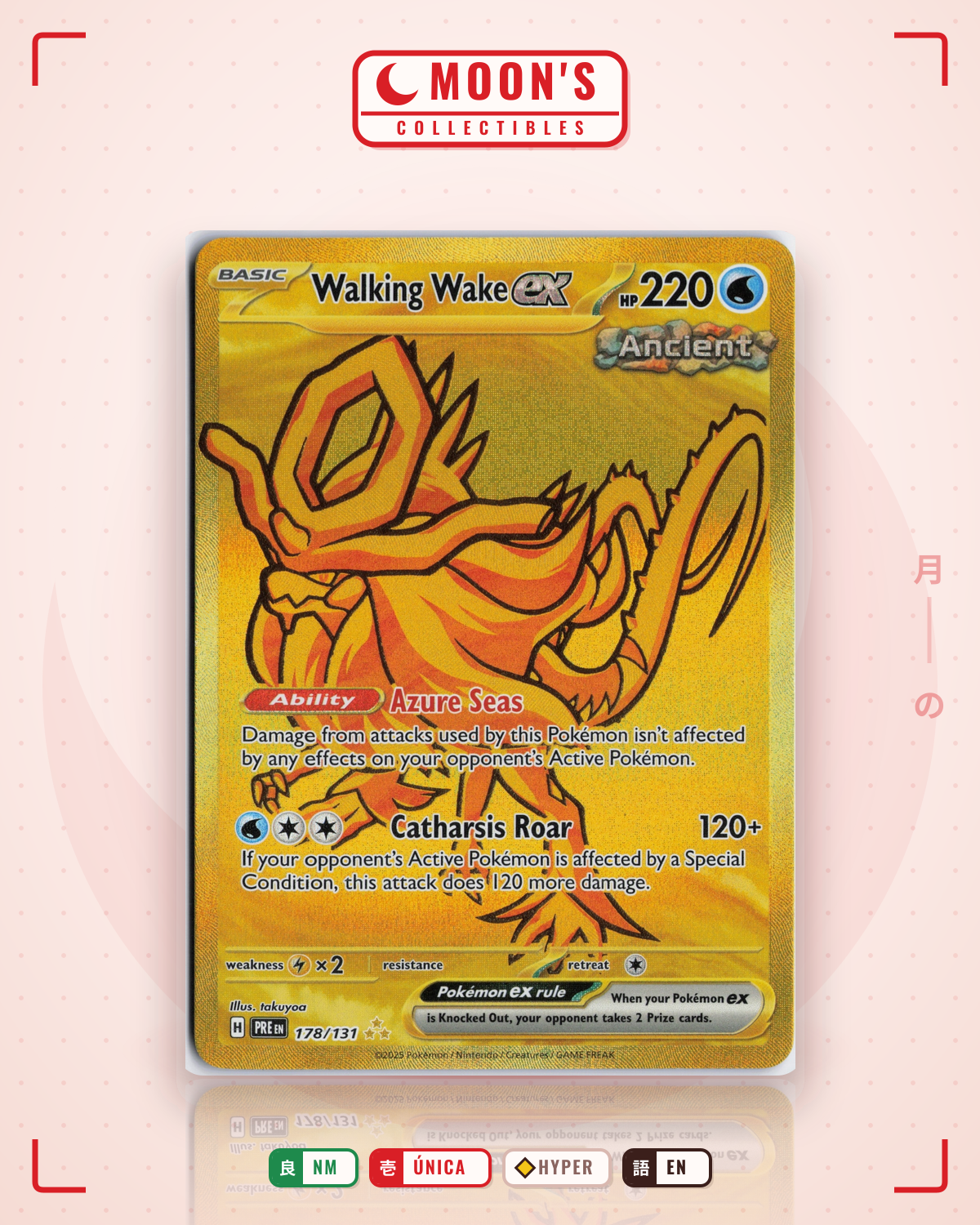 Carta Pokémon Walking Wake ex · Prismatic Evolutions #178/131 (NM) — pieza única en Moon's Collectibles México