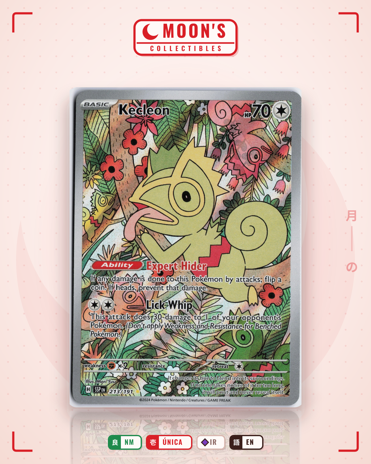Carta Pokémon Kecleon · Surging Sparks #213/191 (NM) — pieza única en Moon's Collectibles México