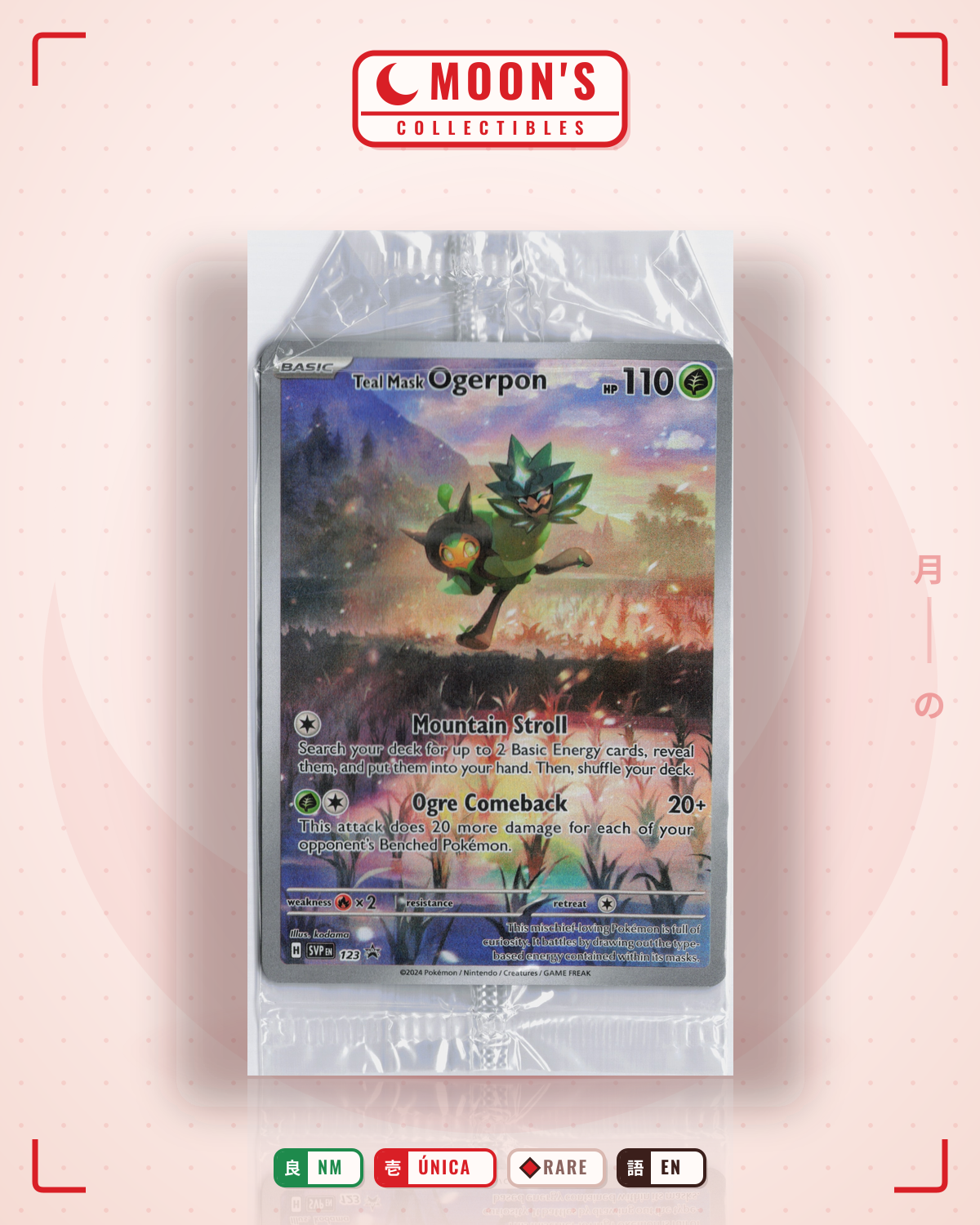 Carta Pokémon Teal Mask Ogerpon · Scarlet & Violet Black Star Promos #123 (NM) — pieza única en Moon's Collectibles México