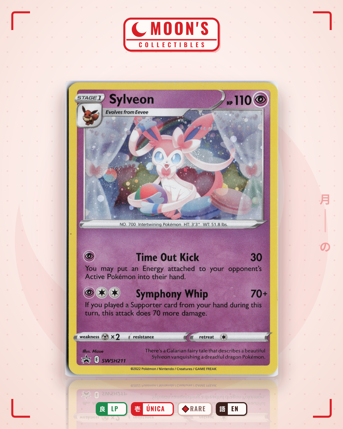 Carta Pokémon Sylveon · SWSH Black Star Promos #SWSH211 (LP) — pieza única en Moon's Collectibles México