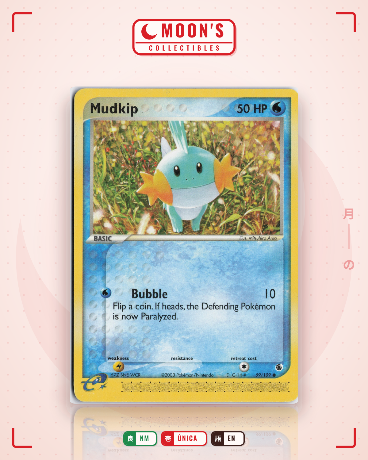 Carta Pokémon Mudkip · Ruby & Sapphire #59/109 (NM) — pieza única en Moon's Collectibles México
