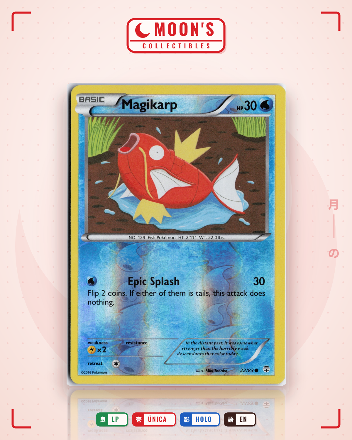 Carta Pokémon Magikarp · Generations #22/83 (LP) — pieza única en Moon's Collectibles México