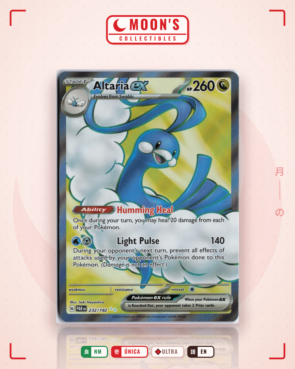 Carta Pokémon Altaria ex · Paradox Rift #232/182 (NM) — pieza única en Moon's Collectibles México