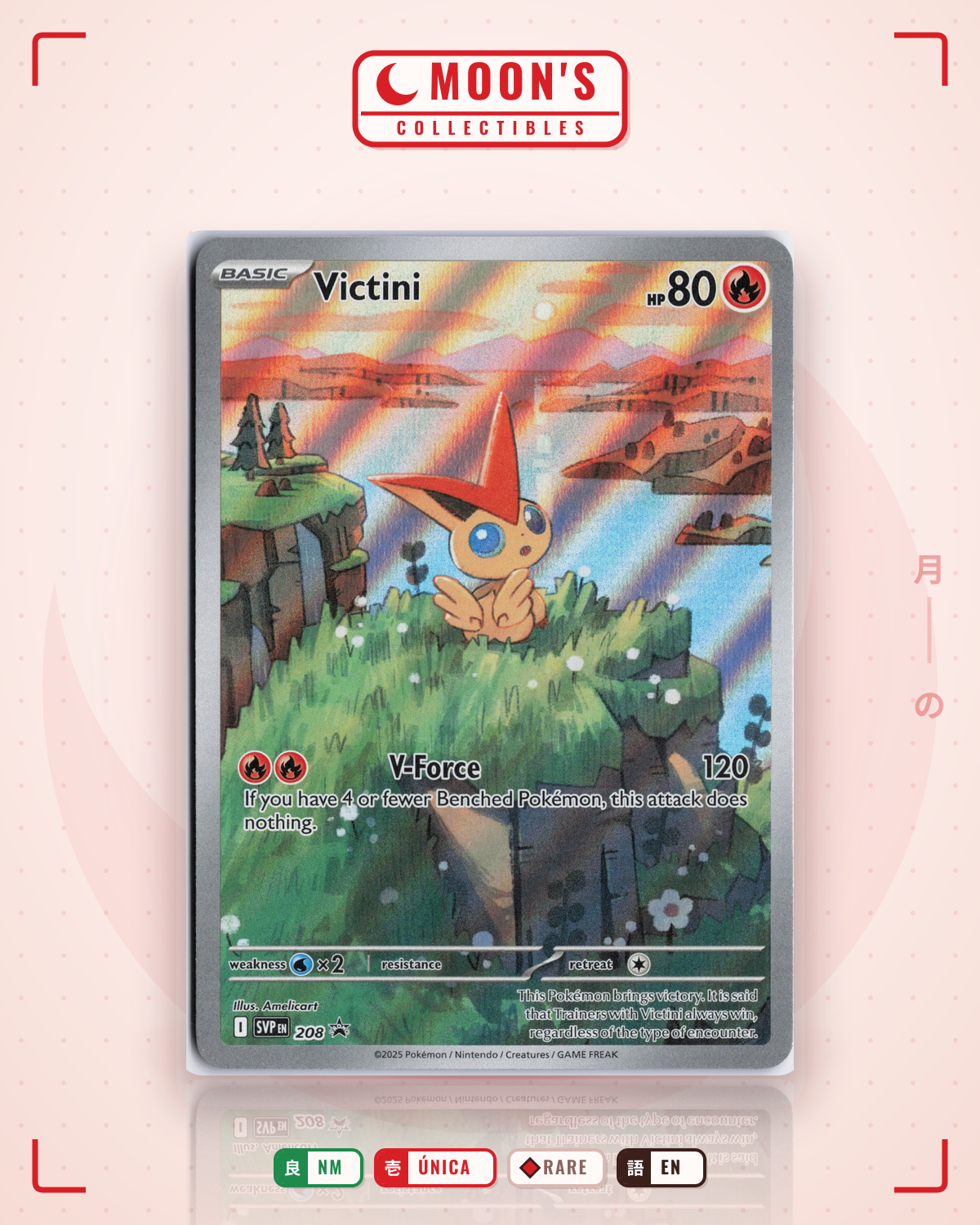Carta Pokémon Victini · Scarlet & Violet Black Star Promos #208 (NM) — pieza única en Moon's Collectibles México