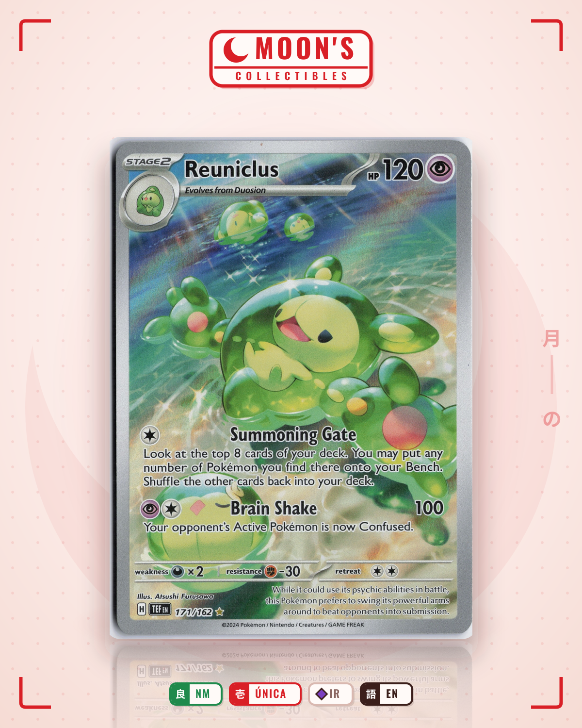 Carta Pokémon Reuniclus · Temporal Forces #171/162 (NM) — pieza única en Moon's Collectibles México