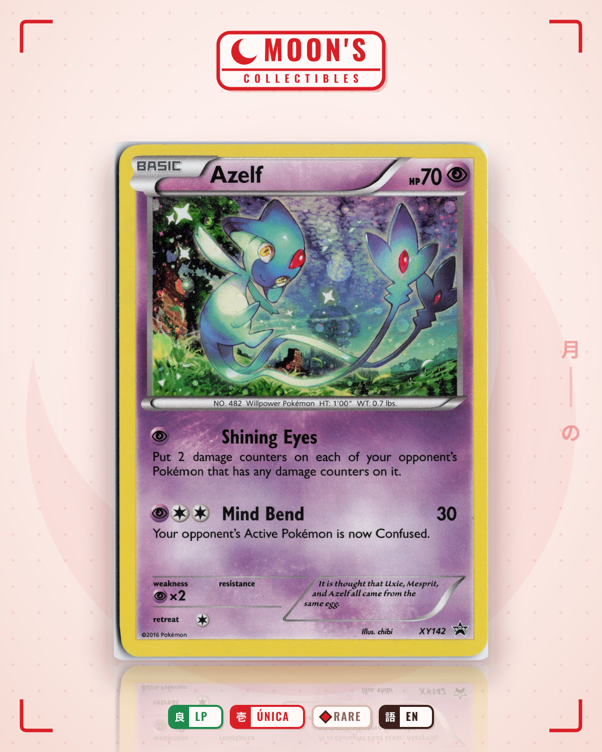 Carta Pokémon Azelf · XY Black Star Promos #XY142 (LP) — pieza única en Moon's Collectibles México