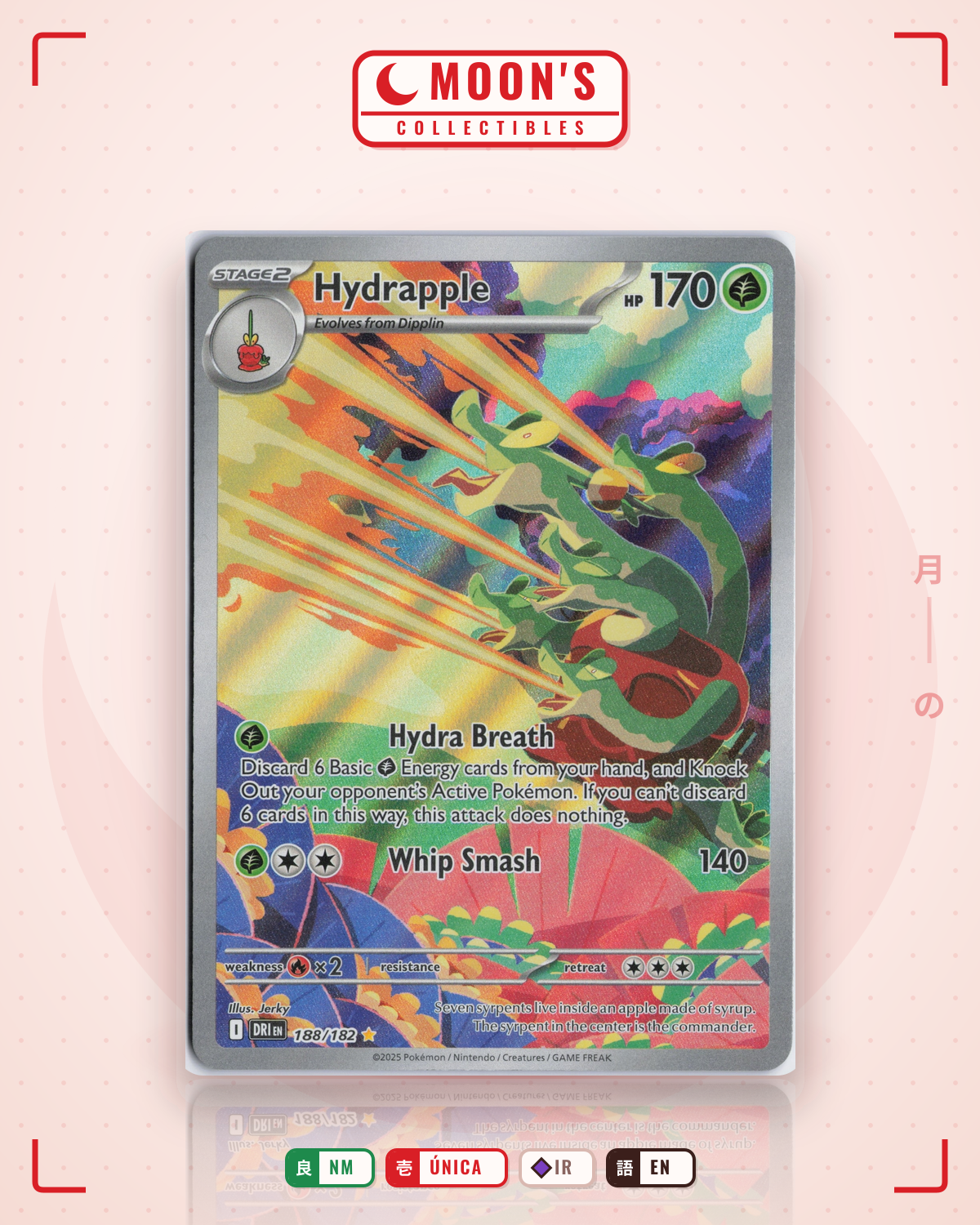 Carta Pokémon Hydrapple · Destined Rivals #188/182 (NM) — pieza única en Moon's Collectibles México