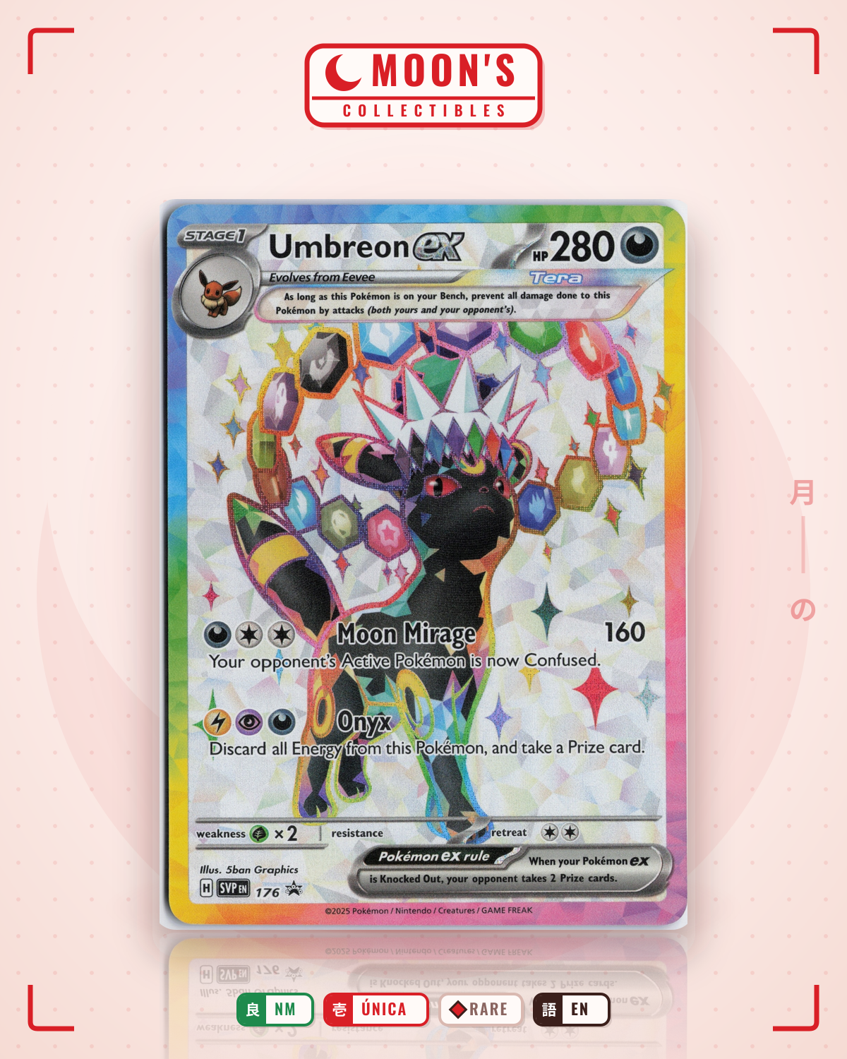 Carta Pokémon Umbreon ex · Scarlet & Violet Black Star Promos #176 (NM) — pieza única en Moon's Collectibles México