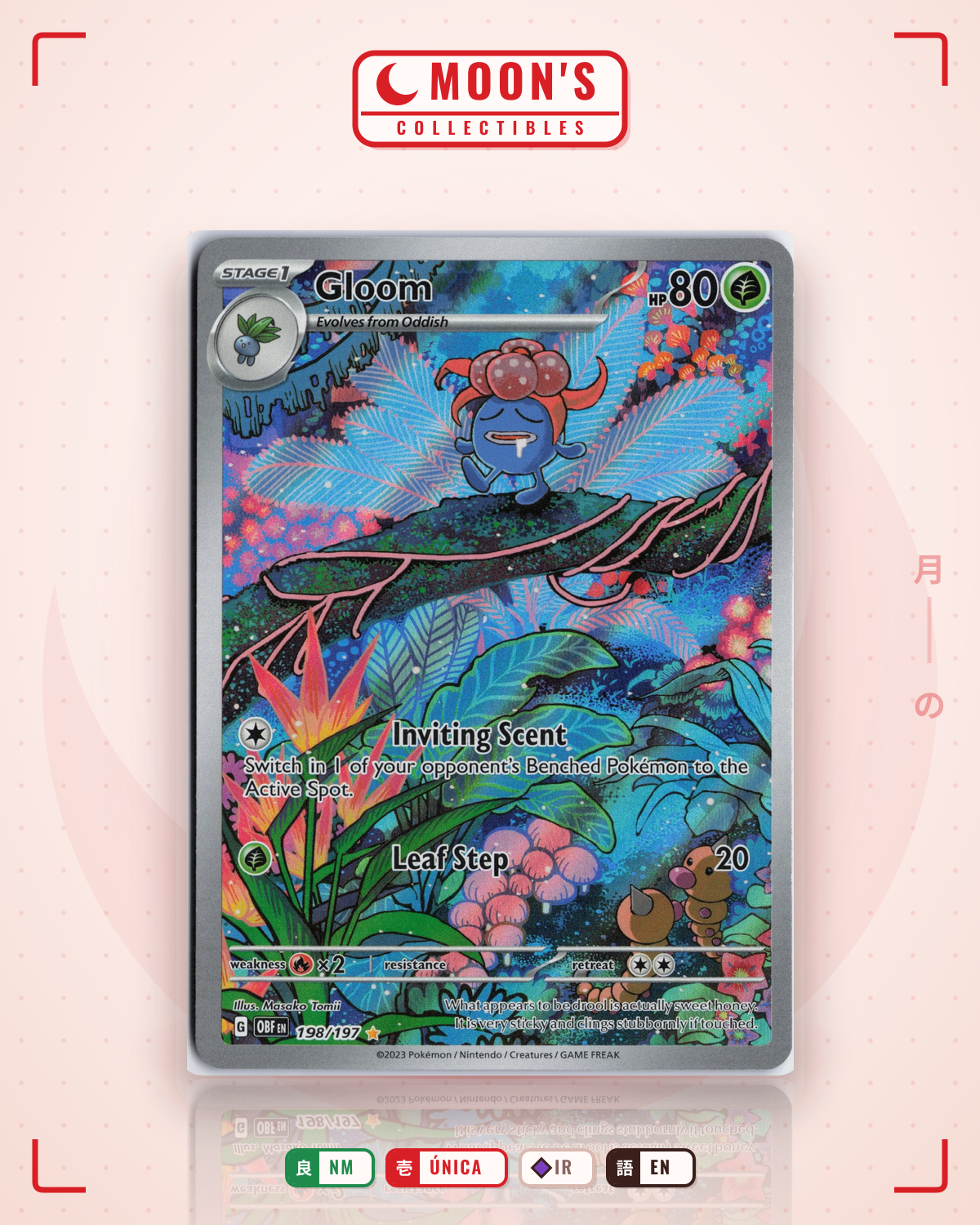 Carta Pokémon Gloom · Obsidian Flames #198/197 (NM) — pieza única en Moon's Collectibles México