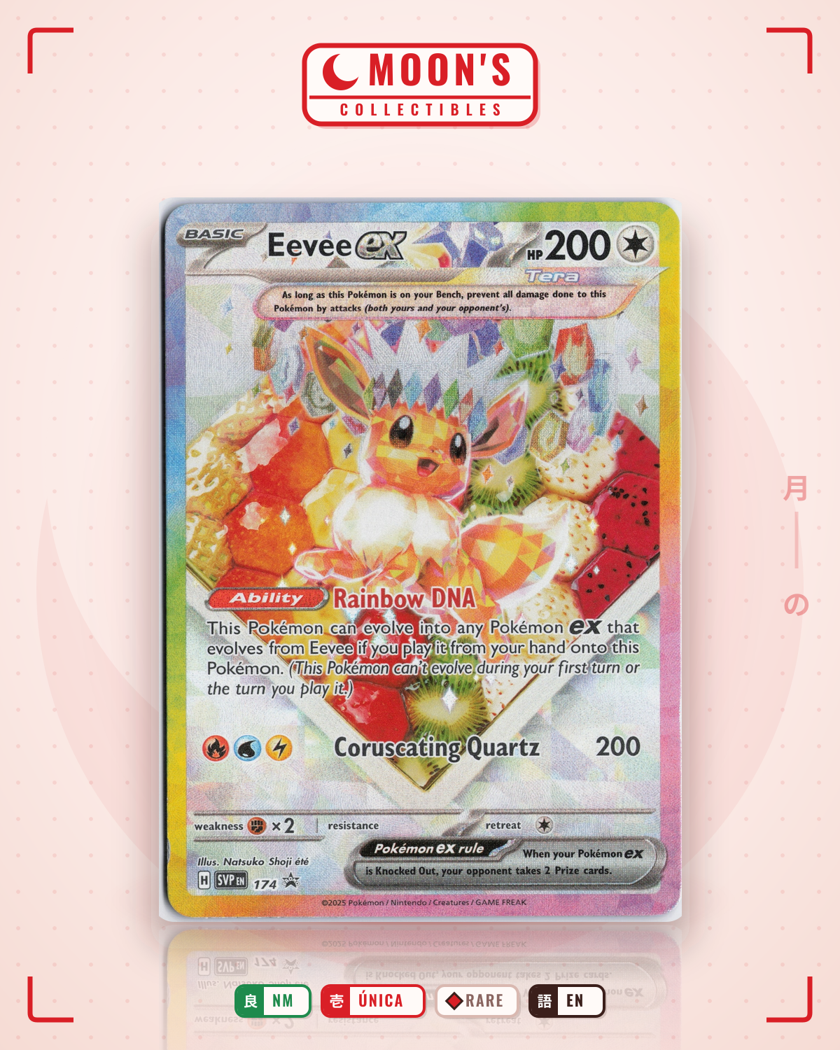 Carta Pokémon Eevee ex · Scarlet & Violet Black Star Promos #174 (NM) — pieza única en Moon's Collectibles México