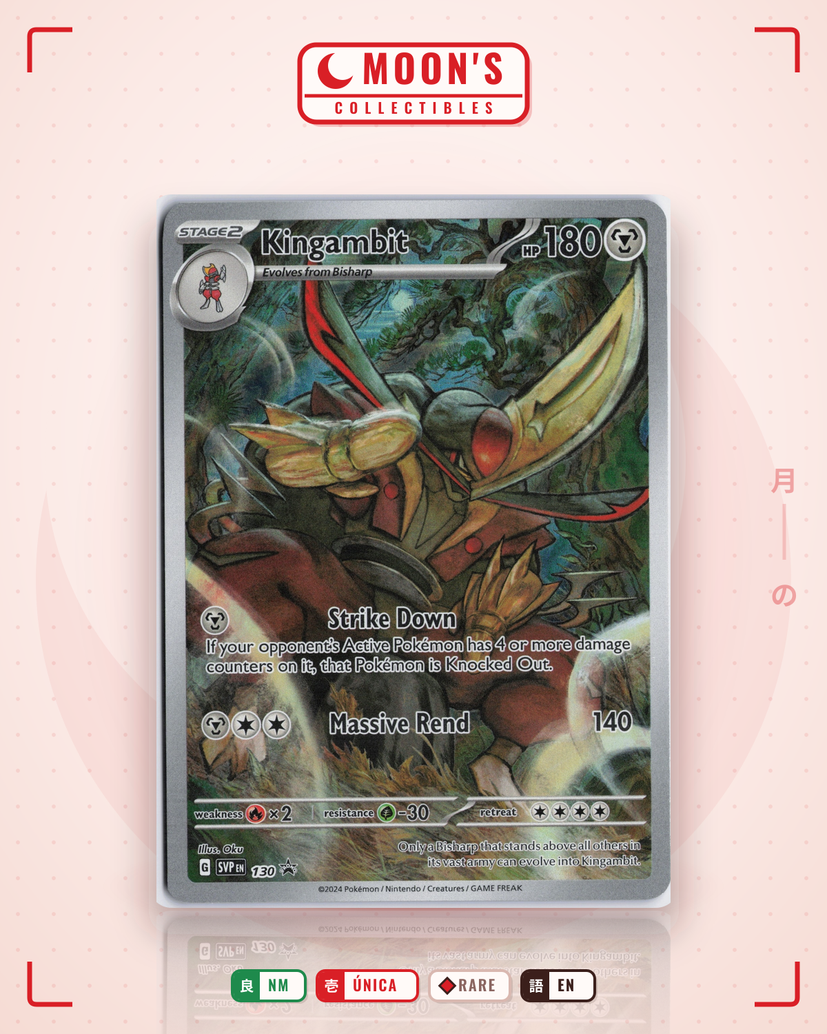 Carta Pokémon Kingambit · Scarlet & Violet Black Star Promos #130 (NM) — pieza única en Moon's Collectibles México