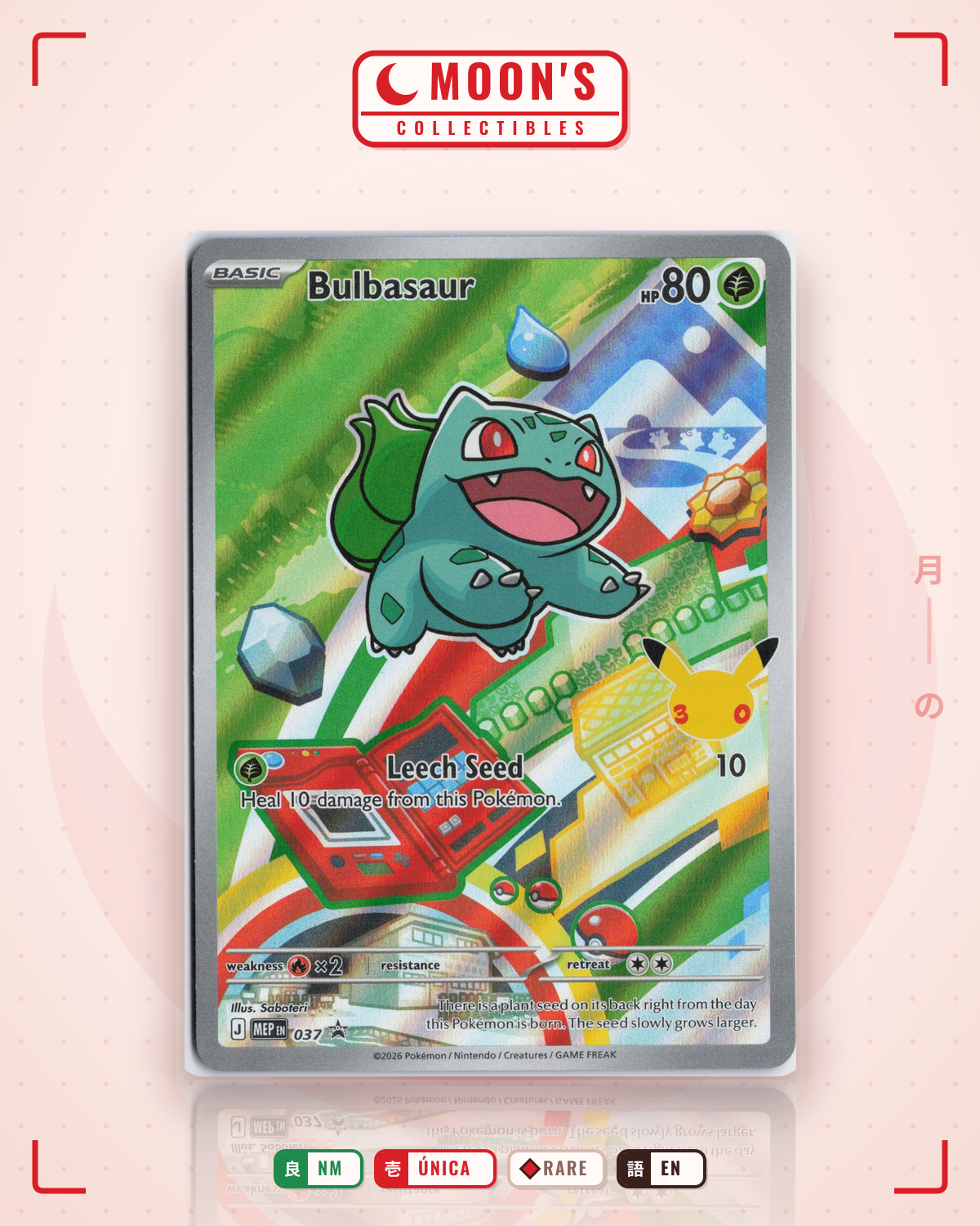 Carta Pokémon Bulbasaur · Mega Evolution Black Star Promos #037 (NM) — pieza única en Moon's Collectibles México