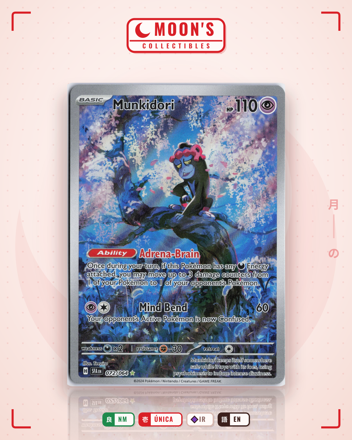 Carta Pokémon Munkidori · Shrouded Fable #072/064 (NM) — pieza única en Moon's Collectibles México