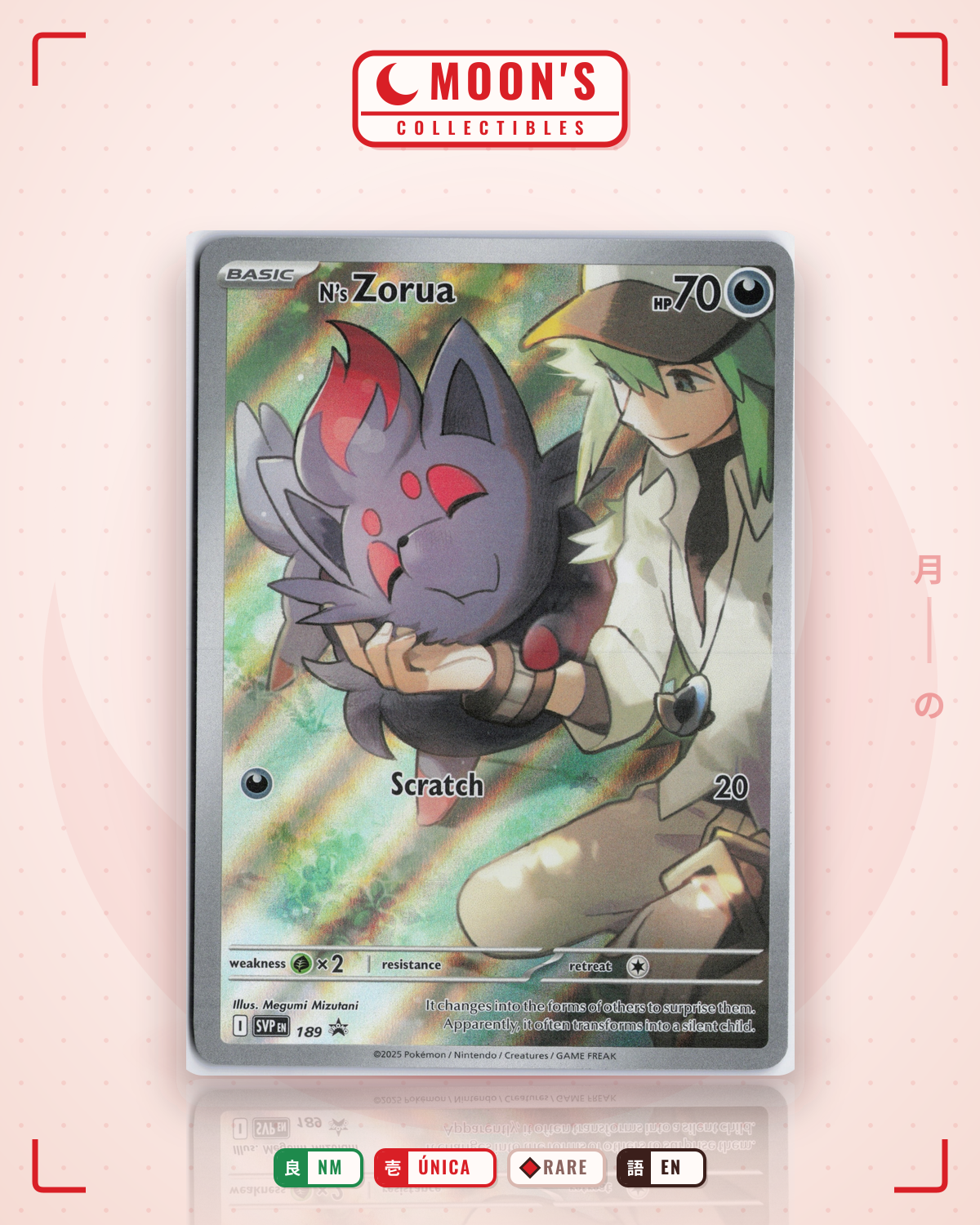 Carta Pokémon N's Zorua · Scarlet & Violet Black Star Promos #189 (NM) — pieza única en Moon's Collectibles México