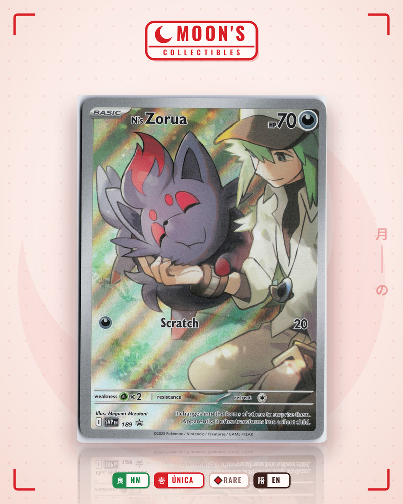 Carta Pokémon N's Zorua · Scarlet & Violet Black Star Promos #189 (NM) — pieza única en Moon's Collectibles México