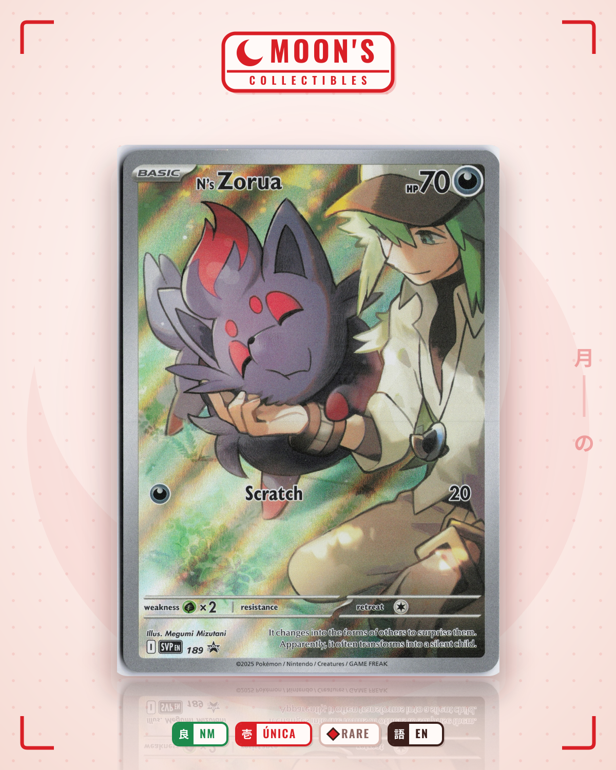 Carta Pokémon N's Zorua · Scarlet & Violet Black Star Promos #189 (NM) — pieza única en Moon's Collectibles México