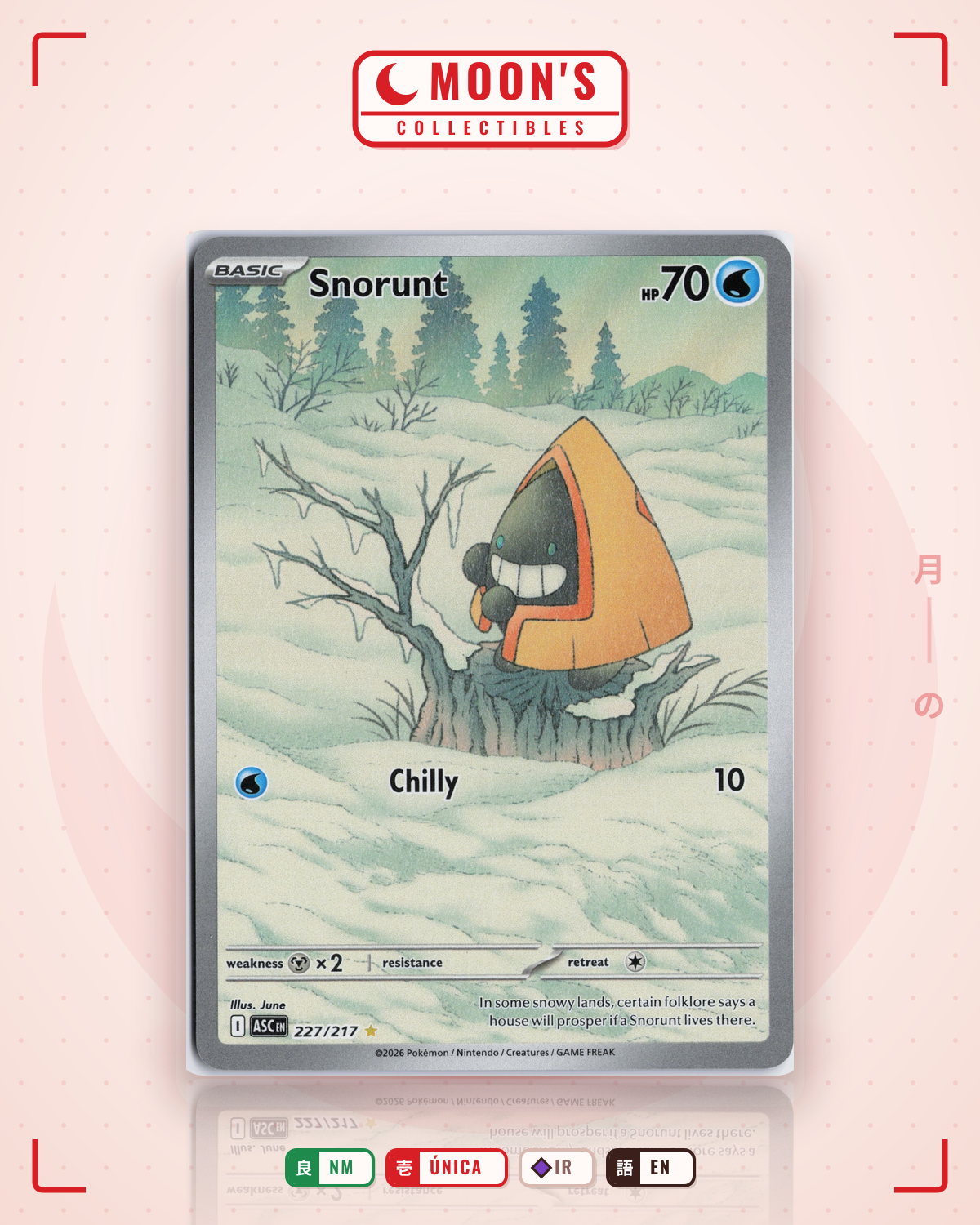 Carta Pokémon Snorunt · Ascended Heroes #227/217 (NM) — pieza única en Moon's Collectibles México