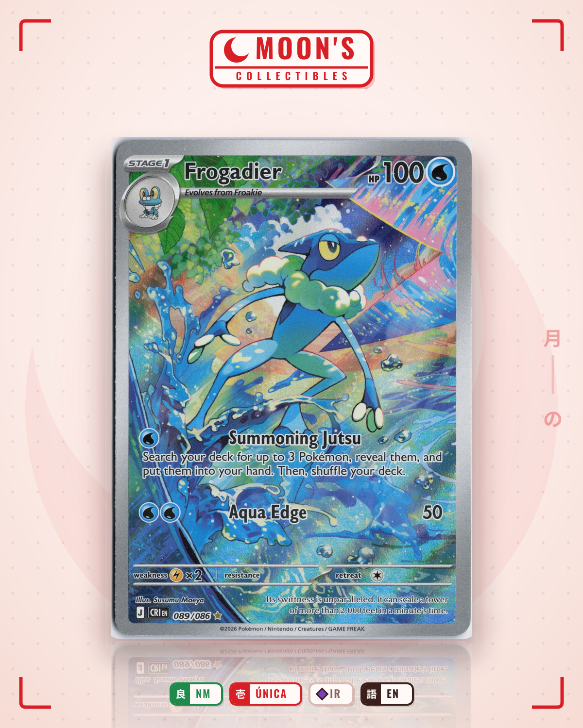 Carta Pokémon Frogadier · Chaos Rising #089/086 (NM) — pieza única en Moon's Collectibles México