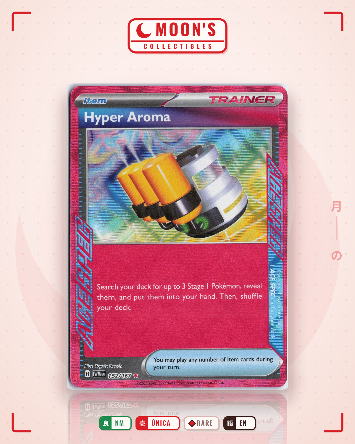 Carta Pokémon Hyper Aroma · Twilight Masquerade #152/167 (NM) — pieza única en Moon's Collectibles México