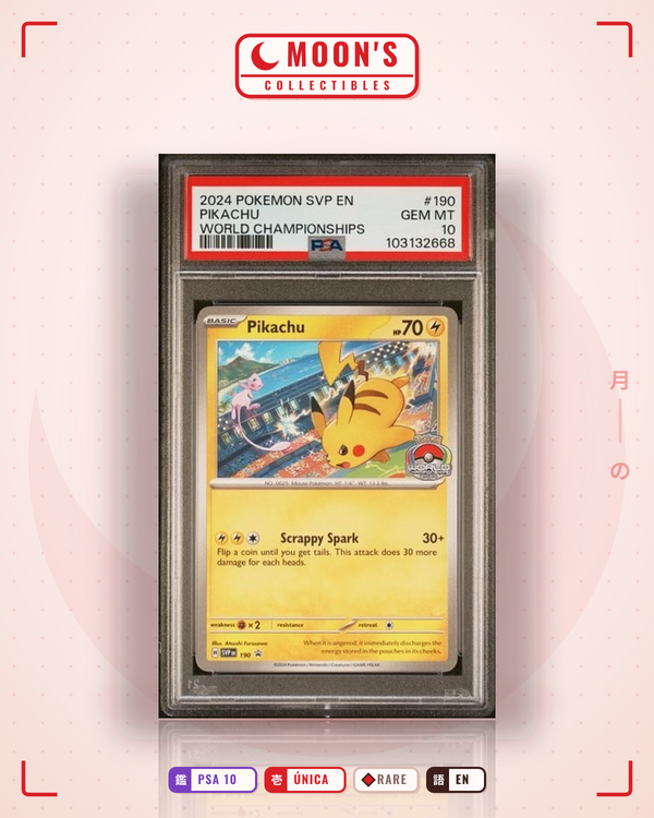 Carta Pokémon Pikachu · Scarlet & Violet Black Star Promos #190 (PSA 10) — pieza única en Moon's Collectibles México