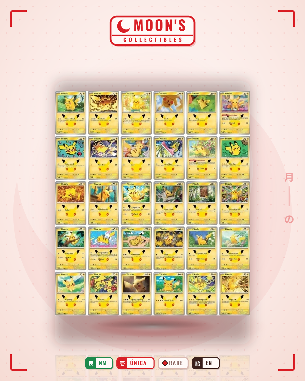 Carta Pokémon Pikachu 30th Anniversary Set · Celebrations 30th Anniversary #30 (NM) — pieza única en Moon's Collectibles México