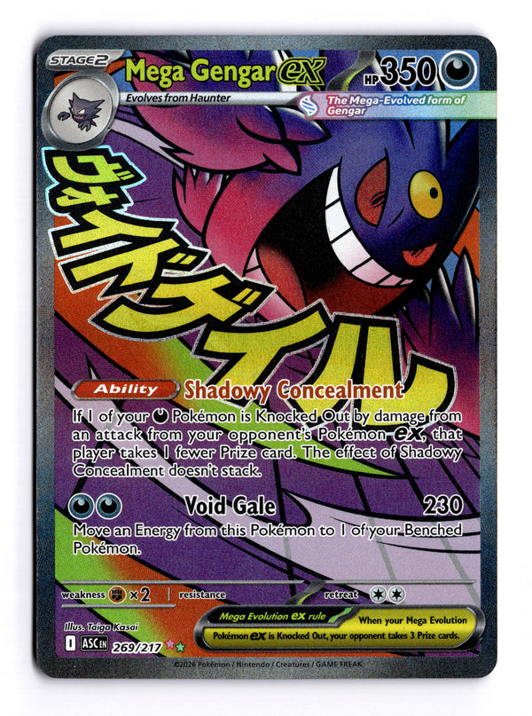 Carta Pokémon Mega Gengar ex · Ascended Heroes #269/217 (NM) — pieza única en Moon's Collectibles México