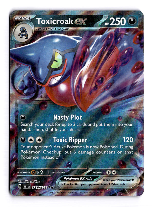 Carta Pokémon Toxicroak ex · Scarlet & Violet #131/198 (NM) — pieza única en Moon's Collectibles México