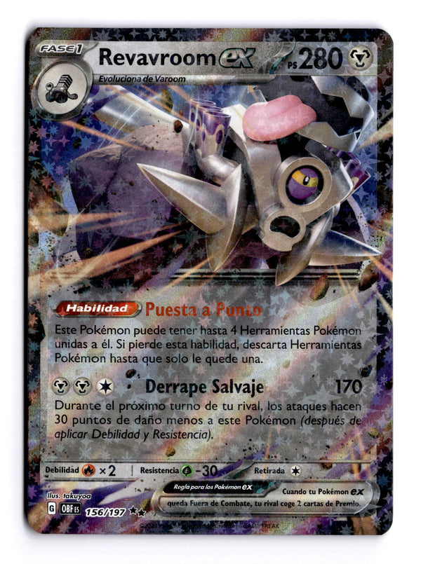 Carta Pokémon Revavroom ex Español · Obsidian Flames #156/197 (NM) — pieza única en Moon's Collectibles México