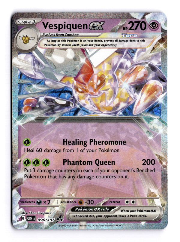 Carta Pokémon Vespiquen ex · Obsidian Flames #096/197 (NM) — pieza única en Moon's Collectibles México
