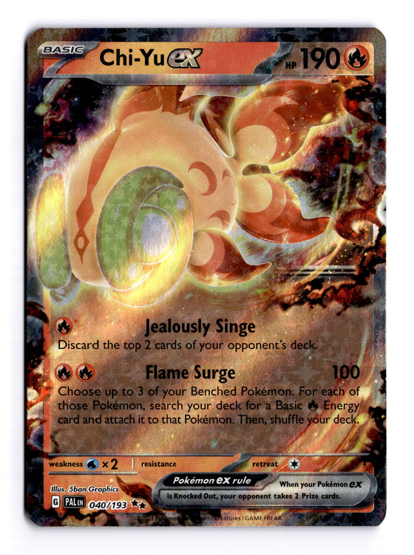Carta Pokémon Chi-Yu ex · Paldea Evolved #040/193 (NM) — pieza única en Moon's Collectibles México